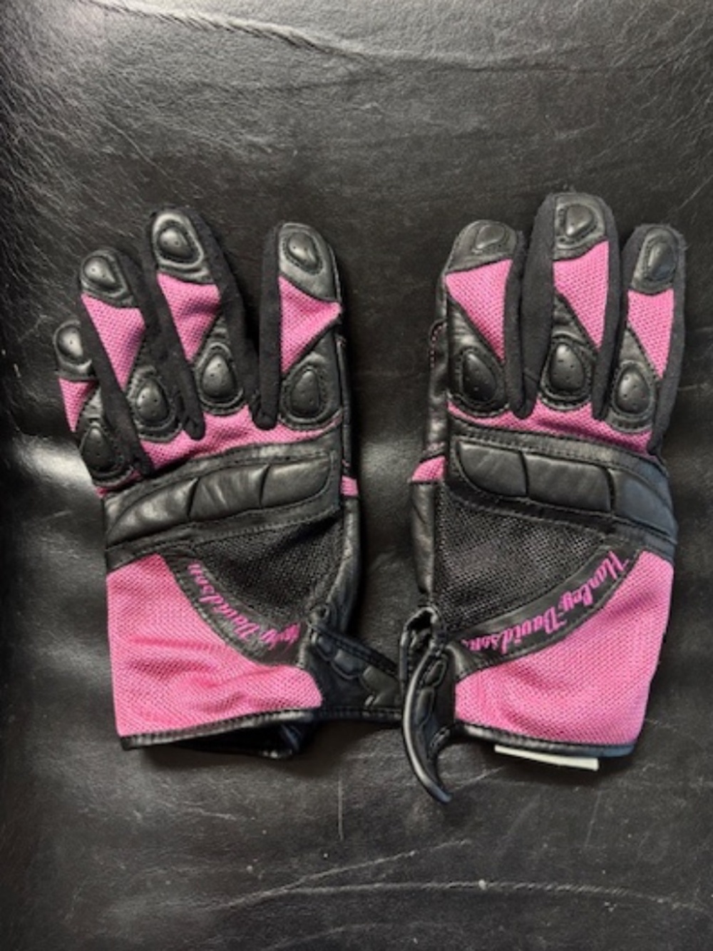 Harley Davidson Authentic womens moto riding gloves- Leather & Mesh with padding